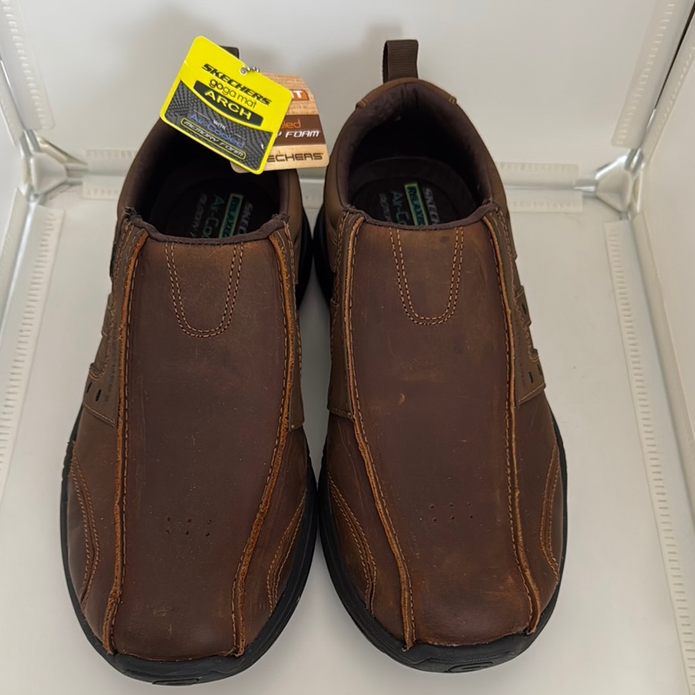 Skechers Brown Loafers Slip-On Comfort - Picture 4 of 8